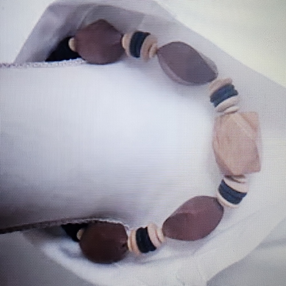 WOOD BEAD NECKLACE, CHUNKY WOODEN BEAD HANDMADE